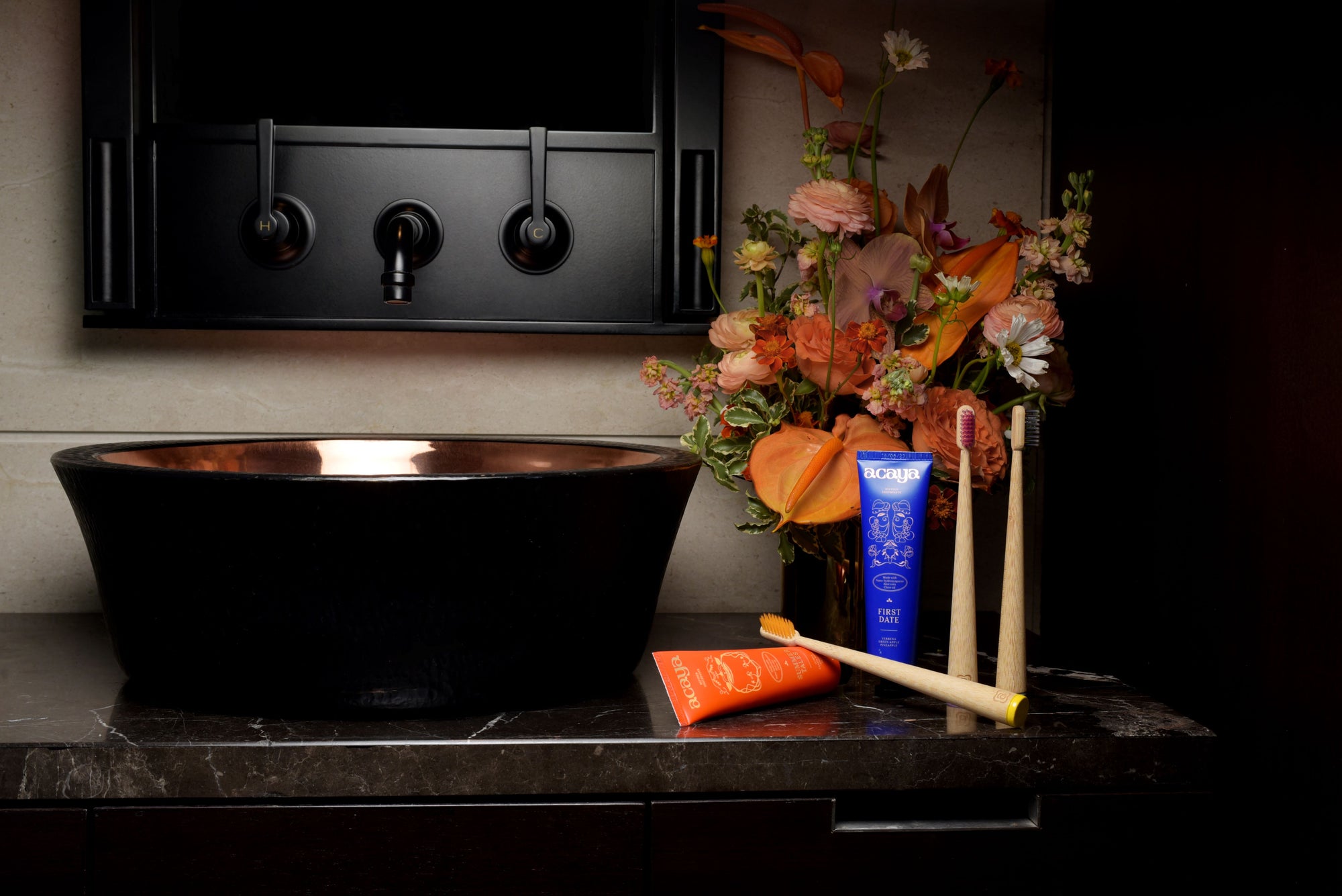 Acaya full product range at vanity area