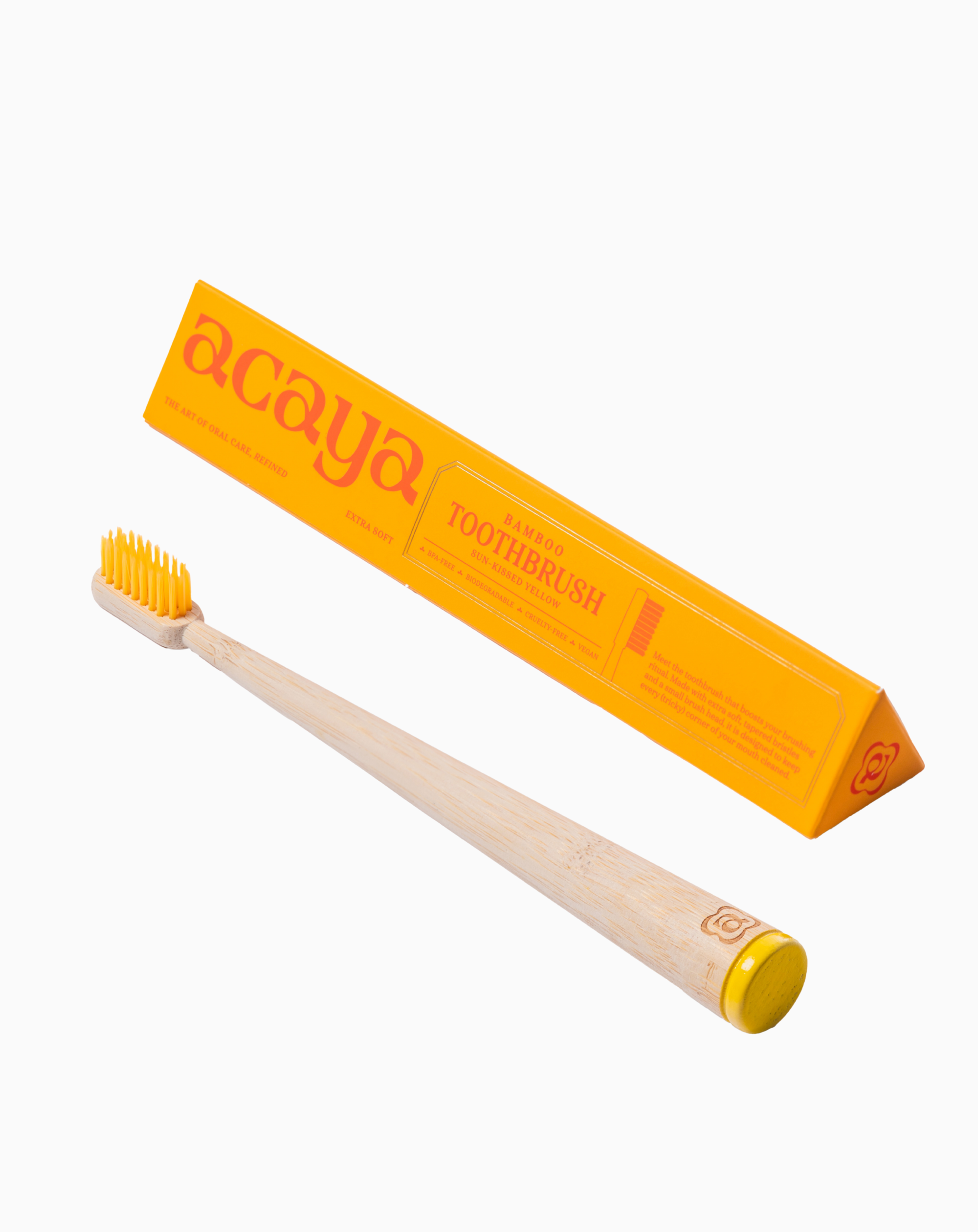 Acaya Sun-kissed Yellow Bamboo Toothbrush & Box