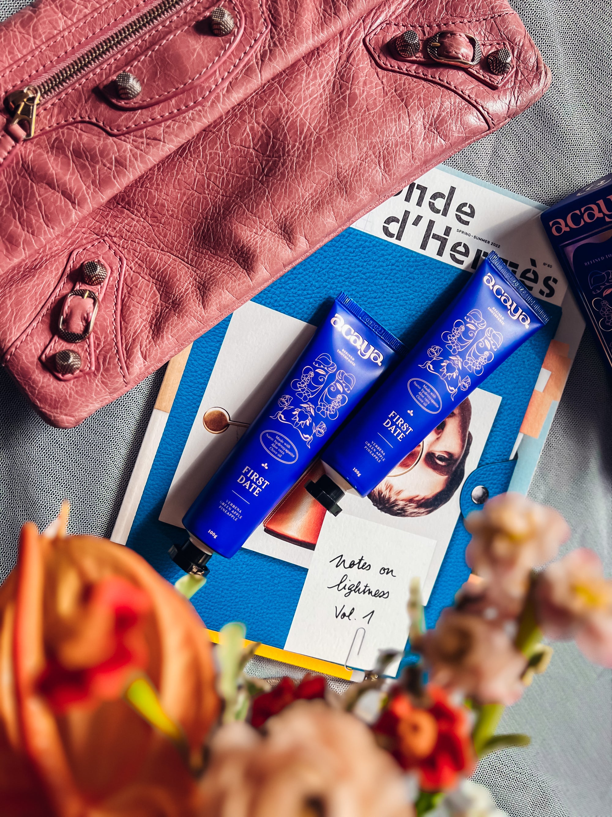 Acaya First Date flatlay